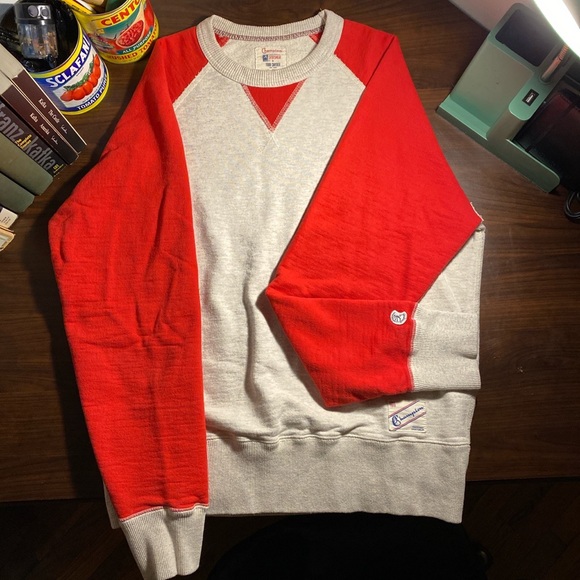Champion x Todd Snyder Crewneck Sweatshirt Red - Picture 1 of 6